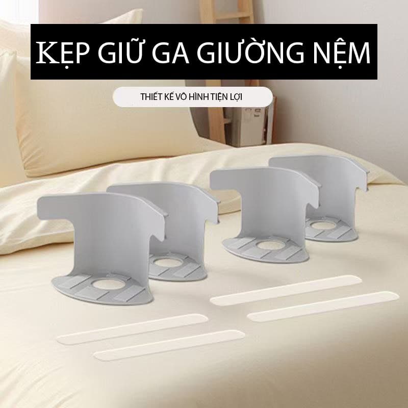 kẹp giữ ga giường - bộ 4 kẹp cố định ga giường chắc chắn