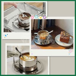 Bộ cốc ly uống trà, cà phê 200ml cách nhiệt, inox 304 phong cách Châu Âu sang trọng Mixmore 7