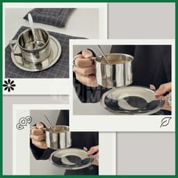 Bộ cốc ly uống trà, cà phê 200ml cách nhiệt, inox 304 phong cách Châu Âu sang trọng Mixmore 6