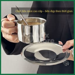 Bộ cốc ly uống trà, cà phê 200ml cách nhiệt, inox 304 phong cách Châu Âu sang trọng Mixmore 3