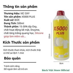 Dung Dịch Xịt Tẩy Trắng Quần Áo VIC OXY X5000 500ml – Làm Sáng Quần Áo, Loại Bỏ Vết Ố Bẩn Cứng Đầu 3