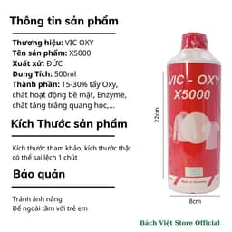 Dung Dịch Xịt Tẩy Trắng Quần Áo VIC OXY X5000 500ml – Làm Sáng Quần Áo, Loại Bỏ Vết Ố Bẩn Cứng Đầu 2