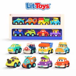 Bộ Đồ Chơi Set 8 Xe Ô Tô Police Chạy Đà ToysLit Kiểu Dáng Hoạt Hình Cho Bé Vui Chơi Giải Trí 3