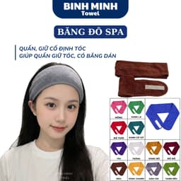 Băng đô quấn đầu loại Dày BinhMinh Towel 100% microfiber mềm mịn siêu thấm hút cho spa, salon tóc 1