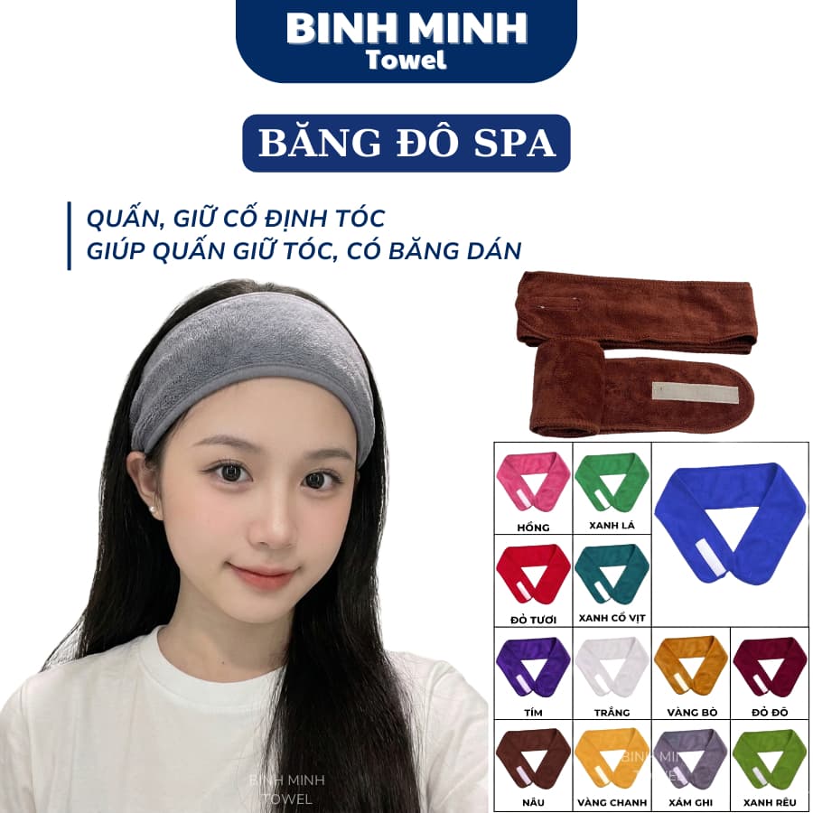 Băng đô quấn đầu loại Dày BinhMinh Towel 100% microfiber mềm mịn siêu thấm hút cho spa, salon tóc