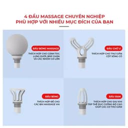 Máy Massage Cầm Tay Mini - Súng Massage Đấm Lưng 6 Chế Độ Rung Và 4 Đầu Thay Thế 4
