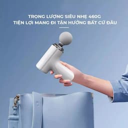 Máy Massage Cầm Tay Mini - Súng Massage Đấm Lưng 6 Chế Độ Rung Và 4 Đầu Thay Thế 8