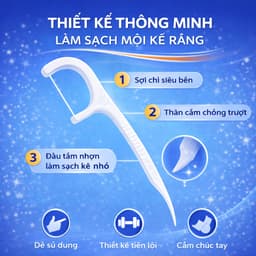 Combo 9 Hộp 450 Chiếc Tăm Chỉ Nha Khoa, Vệ Sinh Sạch Sẽ Kẽ Răng Chân Nướu Chăm Sóc Răng Miệng - GD38 4