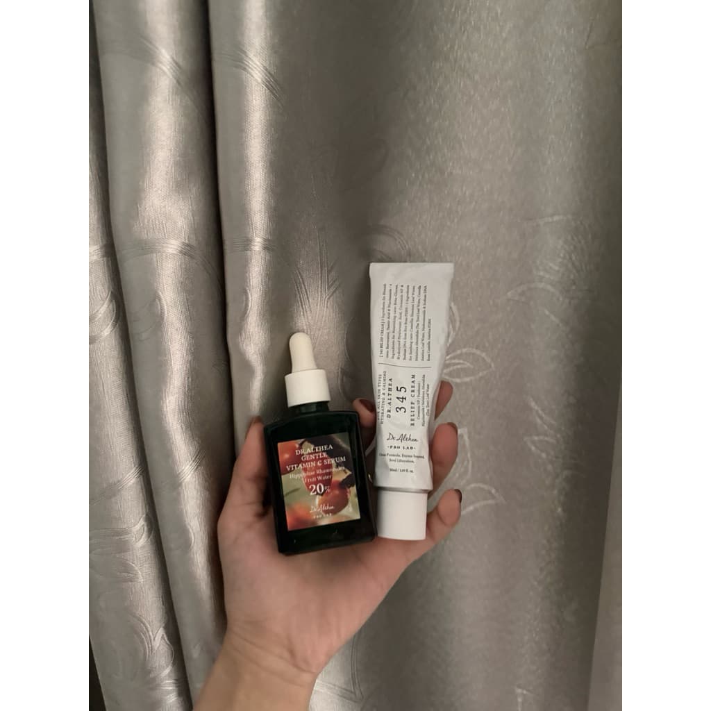 Combo Dưỡng Sáng + Mờ thâm , giảm mụn Serum Vitamin C Gentle 20% Dr.Althea 30ml + Kem dưỡng 345 Relief Dr.Althea 50g