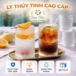Cốc Thuỷ Tinh Cao Cấp Hàng Loại 1 Hoạ Tiết Sang Trọng Thể Tích 440ml 1