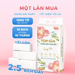[MUA 8 TẶNG 2] Khăn giấy rút treo tường Sương Mai TopGia 10bịch 10000 tờ 4 lớp Dai Mềm Mịn Cao Cấp 4