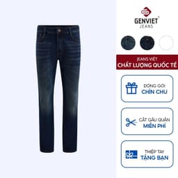 [ẨN] Quần Jean Nam Ống Col Đứng GENVIET JEANS, Quần Bò Nam Cạp Thấp Slimfit Chất Liệu Bền Bỉ 9102 1