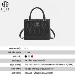[Tặng hộp 20.10] Túi xách nữ thời trang ELLY EL264 đeo chéo đeo vai xách tay da tổng hợp cao cấp chính hãng 3