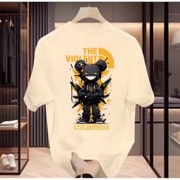 Áo Thun Unisex Nam Nữ in Hình THE VIOLENT Vàng Cotton 100% co giãn 4 chiều 3