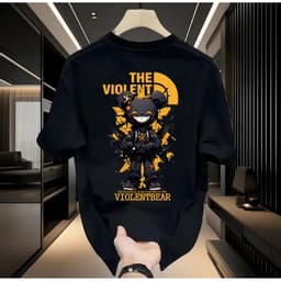 Áo Thun Unisex Nam Nữ in Hình THE VIOLENT Vàng Cotton 100% co giãn 4 chiều 5