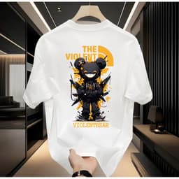 Áo Thun Unisex Nam Nữ in Hình THE VIOLENT Vàng Cotton 100% co giãn 4 chiều 2
