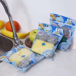 Combo Miếng Rửa Chén 3 Món – 1 Bọt Biển + 2 Búi Sắt Cọ Xoong Nồi, Rửa Bát Siêu Sạch Đánh Bay Dầu Mỡ 7