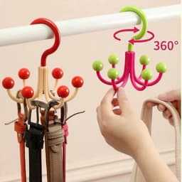 Móc treo đồ đa năng xoay 360 có 4 Chấu - 6 Chấu. Móc treo cà vạt, dây nịt đa năng xoay 360 độ 2