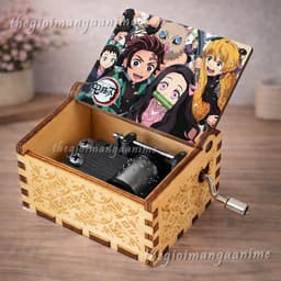 Hộp Nhạc Gỗ Mini nhiều mẫu anime Doraemon Kimetsu Conan Vùng Đất Linh Hồn Castle in the sky Howl - Music box xinh xắn 4