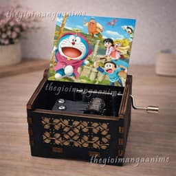 Hộp Nhạc Gỗ Mini nhiều mẫu anime Doraemon Kimetsu Conan Vùng Đất Linh Hồn Castle in the sky Howl - Music box xinh xắn 5