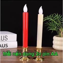 (1 Cặp) Nến Cây Điện Tử LED Dùng Pin AA Sáng Lâu (Đã Gồm Pin) 9