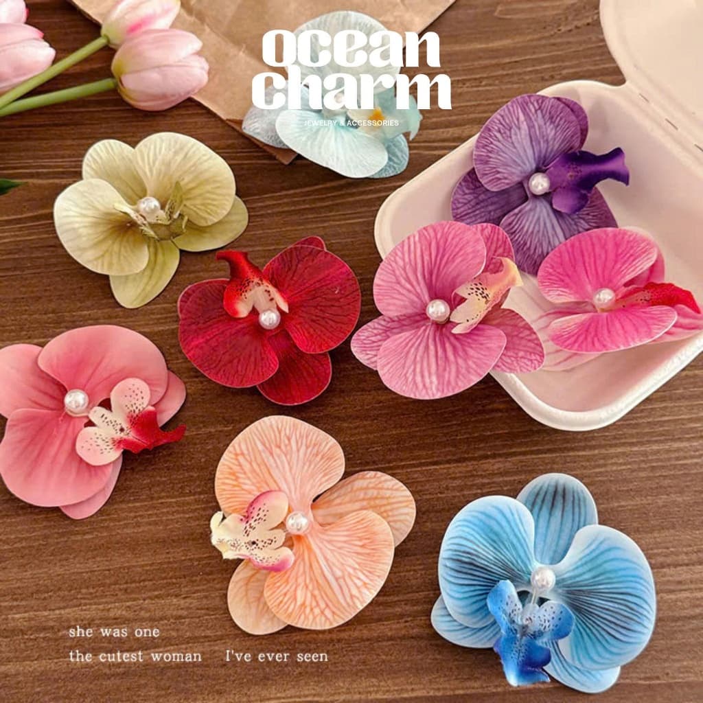 Kẹp Tóc Hoa Lan Hồ Điệp Đi Biển – Phụ Kiện Tóc Đi Biển, Chụp Ảnh Nàng Thơ | Ocean Charm