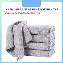 [Top Value] Set 50 Khăn Lau Đa Năng Bằng Sợi Than Tre, Khăn Lau Tay Nhà Bếp Siêu Thấm Hút, Mềm Mại 3