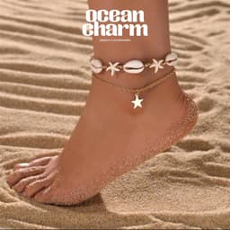 Set 2 Vòng Chân/Lắc Chân, Vòng Tay Ngôi Sao Vỏ Sò Unisex - Quà Tặng Vibe Ocean Charm, Có Sẵn, Phụ Kiện Nữ Đẹp 1