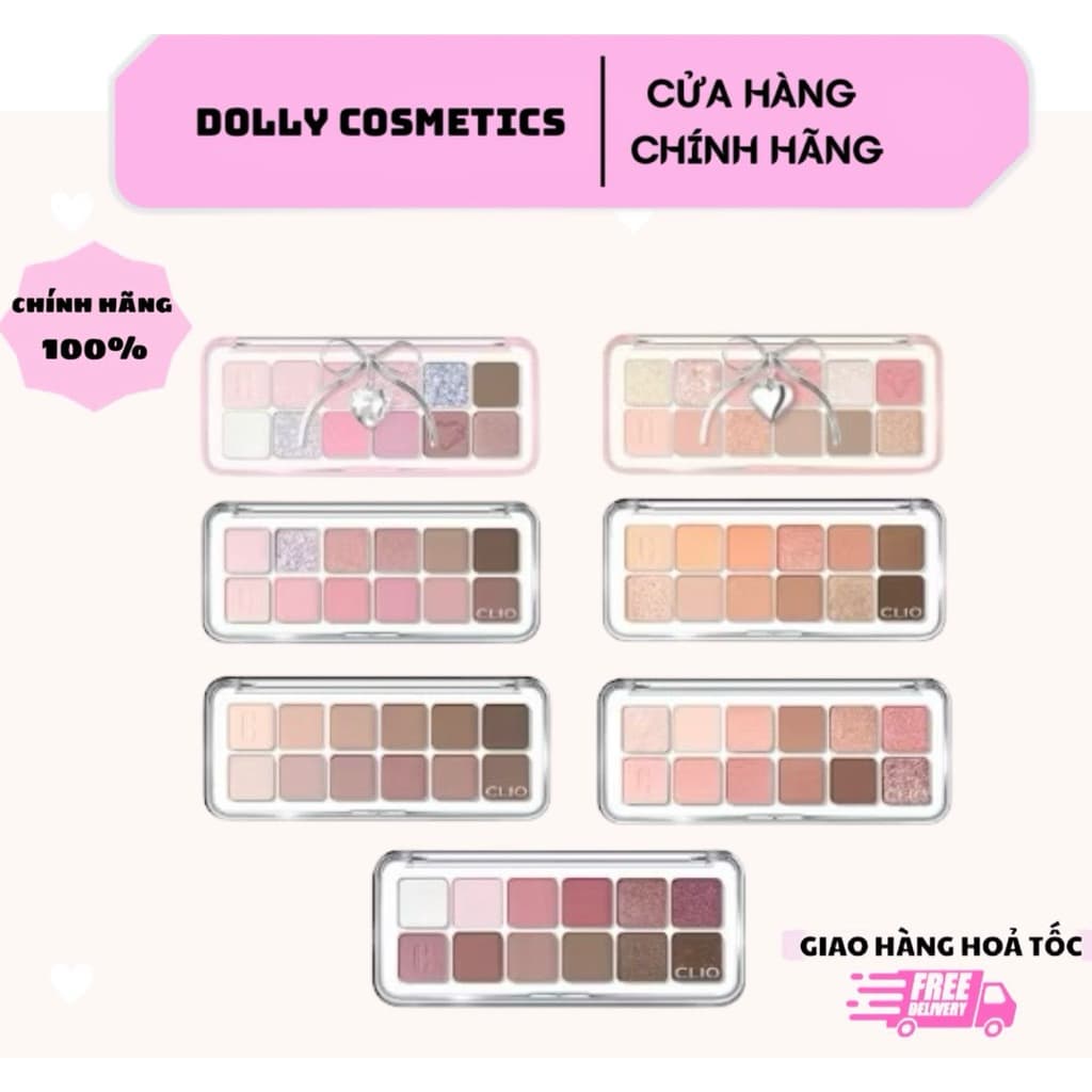 Bảng Phấn Mắt 12 Ô Clio Pro Eye Palette Air Chất Phấn Mịn Độ Bám Tốt Phù Hợp Nhiều Phong Cách Trang Điểm