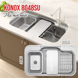 Chậu rửa bát Konox Dekor 8048SU chống xước 8
