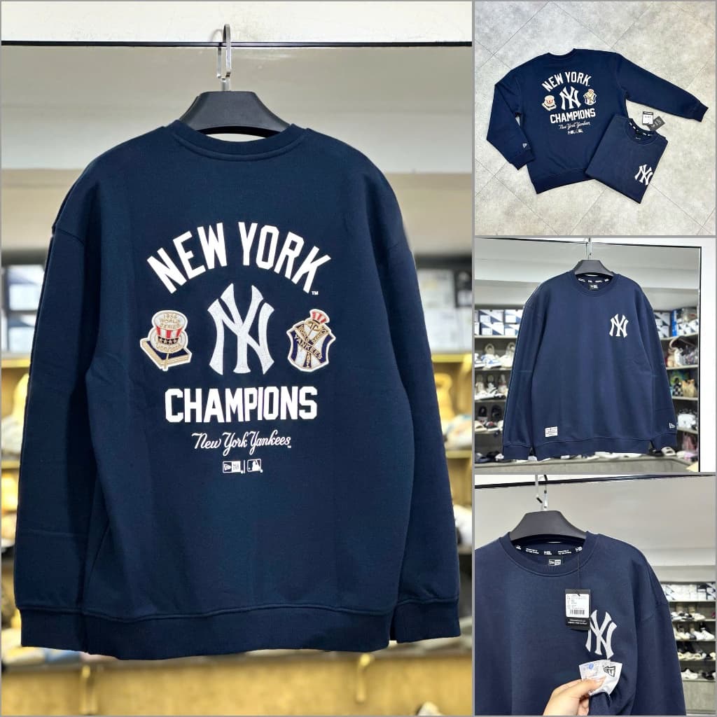 [Authentic💯] Áo Sweater New Era x MLB PATCHED RL53 NEYYAN NAVY 14858064 - Áo Nỉ Sweater Chính Hãng Full Tem Tag, Unisex