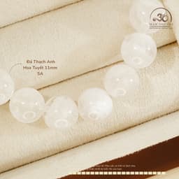 Ngọc Đan Tâm - Vòng Tay Thạch Anh Hoa Tuyết 11mm 5A - Mệnh Kim & Mệnh Thuỷ 5