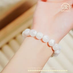 Ngọc Đan Tâm - Vòng Tay Thạch Anh Hoa Tuyết 12mm 5A - Mệnh Kim & Mệnh Thuỷ 4