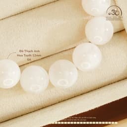Ngọc Đan Tâm - Vòng Tay Thạch Anh Hoa Tuyết 12mm 5A - Mệnh Kim & Mệnh Thuỷ 5