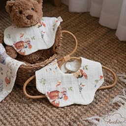 Set 2 YẾM CỔ TÍCH XÔ MUSLIN cổ hoa CHO BÉ – MẪU MỚI SIÊU DỄ THƯƠNG 6