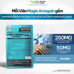 Viên bổ sung Magie AMAGAIN sử dụng Chelamax® Magie Bisglycinate (Mỹ) - phân phối bởi Fresheen Healthh 2