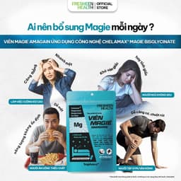 Viên bổ sung Magie AMAGAIN sử dụng Chelamax® Magie Bisglycinate (Mỹ) - phân phối bởi Fresheen Healthh 4