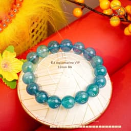 Ngọc Đan Tâm - Vòng Tay Aquamarine 12mm 8A VIP - Mệnh Thuỷ & Mệnh Mộc 2
