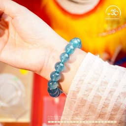 Ngọc Đan Tâm - Vòng Tay Đá Aquamarine 13mm 8A VIP - Mệnh Thuỷ & Mệnh Mộc 4
