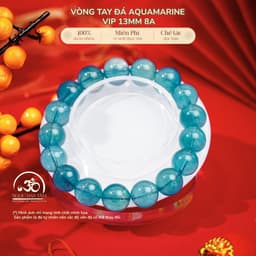 Ngọc Đan Tâm - Vòng Tay Đá Aquamarine 13mm 8A VIP - Mệnh Thuỷ & Mệnh Mộc 1