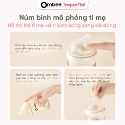 Núm Ti Thay Thế Bình Sữa Ombee Chất Liệu Silicone Mềm Mại Mô Phỏng Tự Nhiên Bắt Chuẩn Khớp Ngậm 4