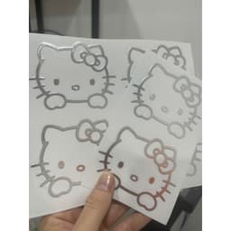 nhãn dán Hello Kitty 3D cho máy tính, tai nghe, xe điện, ô tô 8