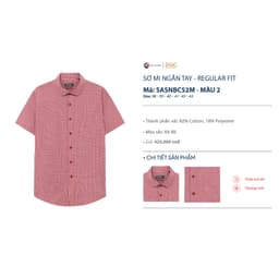 Áo Sơ Mi Nam Ngắn Tay DGC - Dáng suông Regular, Tay Lơ Vê, Phù Hợp Nhiều Lứa Tuổi - SASNBC52M 7