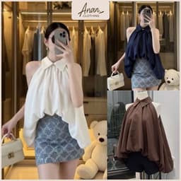 Áo Kiểu Cổ Yếm Dáng Rộng Phồng Sang Chảnh – Áo Nữ Phong Cách Hàn Quốc Mặc Mùa Hè Ananclothing 1