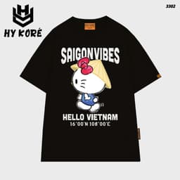 Áo Thun HY KORÉ Kittie SAIGONVIBES 3302 Form Rộng Localbrand Oversize Unisex Vải Cotton 75% Nam Nữ Mặc Đẹp 1