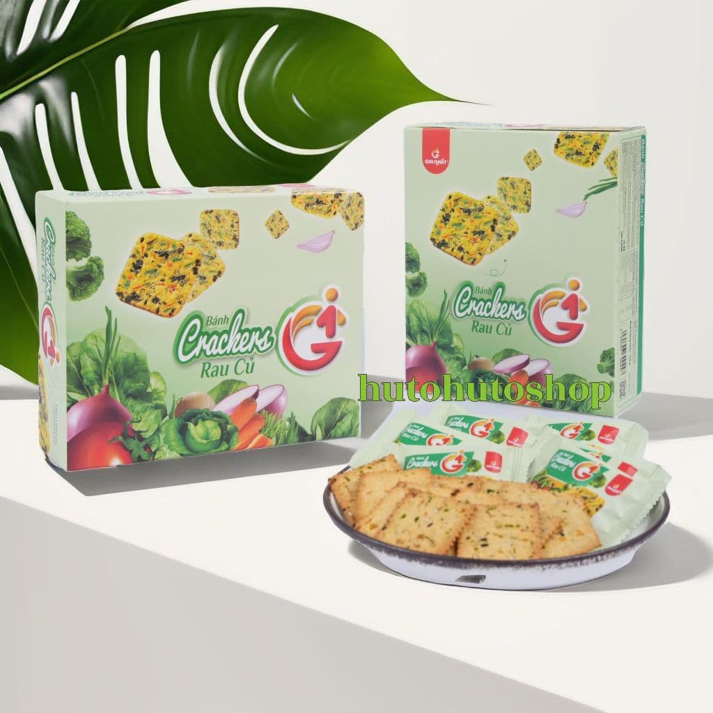 Thùng bánh 8 hộp Crackers Rau Củ 256g G1 - Bổ sung chất xơ, vitamin D, năng lượng cần thiết