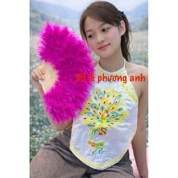 quạt lông vũ ĐỦ MẦU, quạt cô chín, quạt lông công hầu đồng, hầu thánh hàng đẹp 1