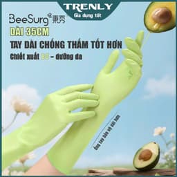Hộp 10 đôi gang tay cao su cổ dài, không mùi kháng khuẩn 1