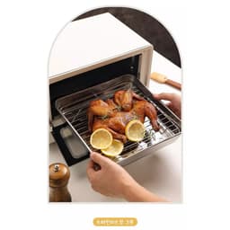 [HÀNG DÀY] Khay Nướng Kèm Vỉ size 20x20x5cm gác lọc dầu mỡ hình  Vuông Chất Liệu Inox 304 size 20x20x5cm 3