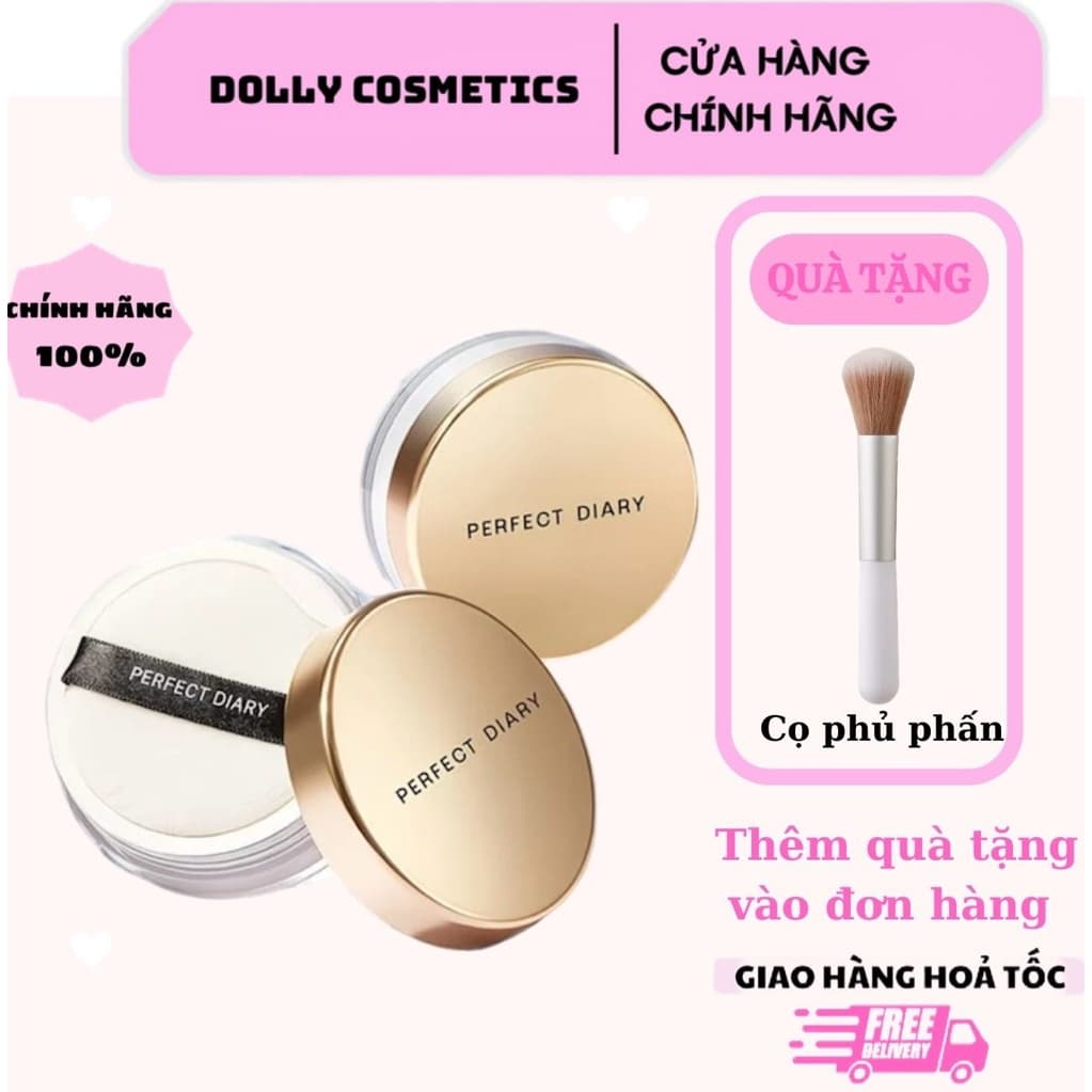 Phấn Phủ Bột PERFECT DIARY Nắp Vàng Kiềm Dầu Kháng Mồ Hôi 7g DOLLYDOLLY COSMETICS